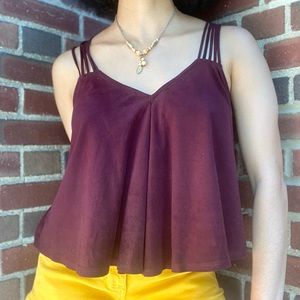 LA Hearts / Pacsun cross back suede look tank top